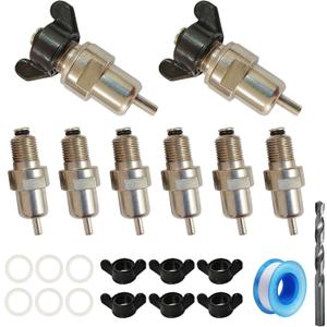 8Pcs Automatic Rabbit Nipple Waterer Chicken Water Nipples Metal Chick Waterer Quail Watering System Animal Supplies Pet Supplies (Stainless Steel, 8pcs)
