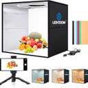 Lightdow 12"x12"x12" Photo Studio Light Box Photography with Desktop Tripod & 120 LEDs (CRI>95), 6 Backdrops - Portable/Dimmable Folding Shooting Tents for Toys/Jewelry/Watches/Cosmetics (Black)