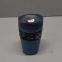 Owala SmoothSip Slider Insulated Stainless Steel Coffee Tumbler, Reusable Iced Coffee Cup, Hot Coffee Travel Mug, BPA Free 12 Oz, Grey/Blue (High Dive)