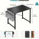 OLIXIS Computer Desk 31 Inch Home Office Desks for Small Spaces, Gaming Writing Study Work Table with Storage Bag for Bedroom, Black