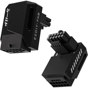 EZDIY-FAB PCIe 5.1 Adapter - 600W 12+4pin, 16pin 12VHPWR GPU Power Connector, 12V-2x6 GPU Adapter, 90 Degree Right Angle - Compatible with RTX 3090Ti, 4070Ti, 4080, 4090 GPU -STD Type, Black