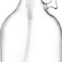 kitchentoolz Half Gallon Glass Liquid Laundry Detergent Dispenser- Large Jug with Pump for Laundry Soap, Fabric Softener, Syrup Pump - 64 oz - Made in USA