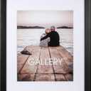 Malden International Designs 8x10 11x14 Black Wedge Matted Picture Frame, White