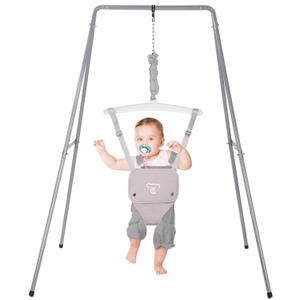 G TALECO GEAR Baby Jumper with Stand, Baby Jumpers and Bouncers, Baby Exerciser Suitable for 6-24 Months, Easy to Assemble & Store Jumper for Baby (Grey) (Grey)