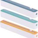 UKQRRTC 3Pcs Plastic Wrap Dispenser with Slide Cutter, Practical Food Wrap Dispenser, Refillable Cling Film Dispenser, Reusable Cling Wrap Dispenser