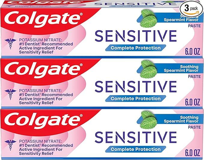 Colgate Sensitive Toothpaste, Complete Protection, Mint  6 Ounce (Pack of 3)