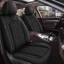 Car Seat Covers Full Set Fit for Kia Seltos 2021-2025 2026: 5 Seat Auto Interior Accessories, Waterproof Faux Leather Vehical Car Seat Cushions CoverBlack