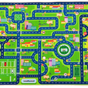 Kids Play Mat, Bedroom, Kids Playroom, Bedroom, Playroom, City and Town Map - (63X39 Inches)