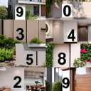 Modern 8-Inch Black Stainless Steel Floating House Numbers - Sleek & Visible Address Number for Home/Office- Weatherproof & Easy Install/Number 8