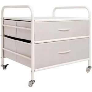 WAYTRIM Mini Fridge Stand with Storage, Kitchen Fridge Stand Mini Fridge Organizer Stand for Dorms Refrigerator Stand with Metal Frame Wooden Tabletop 4 Swivel Wheels for Mobility - White