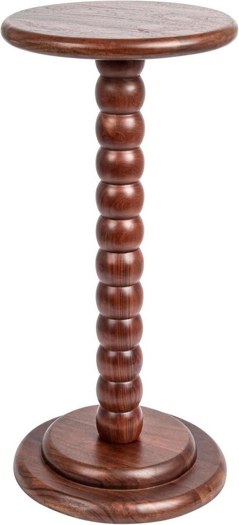 Creative Co-Op Stacked Pedestal Cocktail Side Table, Dark Chestnut Creative Co-Op Stacked Pedestal Cocktail Side Table, Dark Chestnut