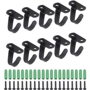 Black Stainless Steel Ceiling Hook, Cup Hooks Closet Ceiling Mounted Hooks for Hanging Plants,Bird Feeders,Wind Chimes,Lanterns,Decoration Lights,10 Pack