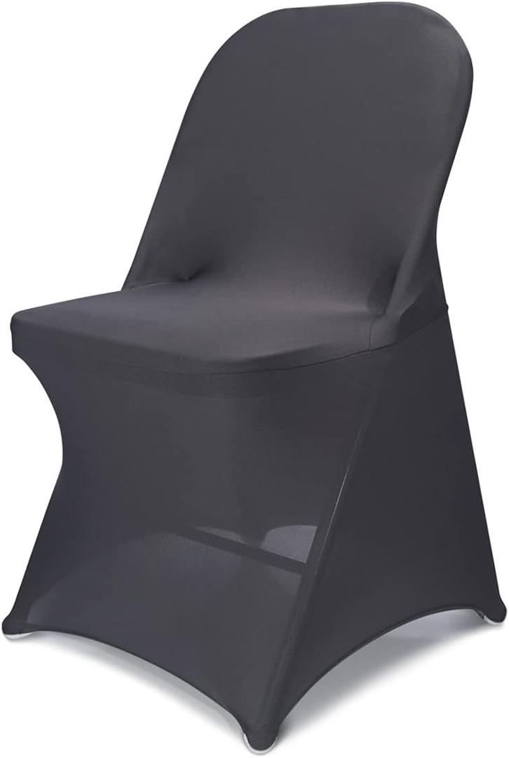 Babenest Spandex Folding Chair Covers Upgraded 10 PCS Universal Stretch Washable Fitted Chair Slipcovers Protector for Wedding, Holidays, Banquet, Party, Celebration (Grey)
