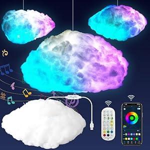 Cloud Led DIY Lights for Bedroom,Multicolor Creative Night Lighting Kit Music Sync with APP Remote Control, RGB with IC Coolest Ceiling Decoration for Adults and Kids Room Home Party (1 Pack)