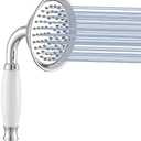 Shile Large Size 4.25 Inch Traditional Brass Chrome Ceramics Telephone Handheld Shower Head for Bathroom
