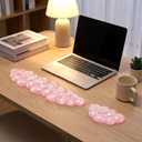 Gel Cloud Wrist Rest Set, Clear Gel Cloud Keyboard Wrist Rest with Non-Slip Base, Ergonomic Wrist Support for Typing Pain Relief, Cute Wrist Pad for Office, Gaming, Computer, Laptop - Pink