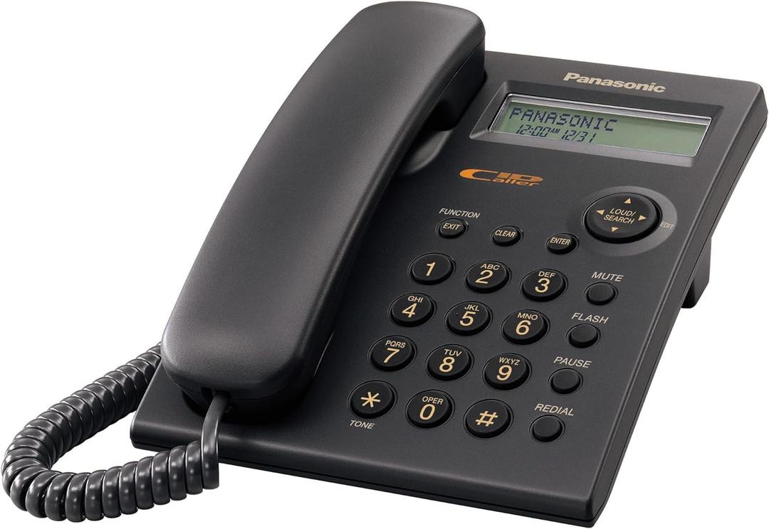 Panasonic KX-TSC11B Corded Phone with Caller ID, Black