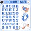 LemonSecret 3D Letter Number Decorative Patches Graduation Letters Numbers Stickers with Adhesive Dots 3D Cardstock Stickers for DIY Graduation Cap Sash Cloth Decor(Blue), 2.17 x 1.57 inches