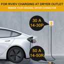 Suplevel 25ft EV Charger Adapter Cord Compatible with NEMA 14-30P to 14-50R, 30 Amp 4 Prong Dryer Male to 50 Amp 4 Prong EV RV Female for Level 2 or Telsa Charging RV Camper, ETL Listed
