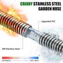100ft Garden Hose, Heavy Duty Metal Water Hose 100 ft with 10 Function Nozzle, Flexible No-Kink, Pet-Proof & Puncture-Proof Stainless Steel Outdoor Hose for Yard