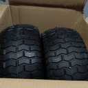 15x6-6 Flat Free Lawn Mower Tires Fits 15x6.5-6model Replacement for John Deere & More Riding Mowers, with 3" Centered Hub and 3/4" Bearings (5/8" & 1" Adaptable),881lbs Capacit