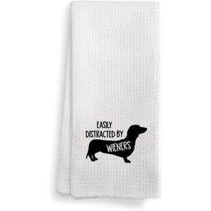 Funny Kitchen Towel for Cleaning, Dachshund Wieners, Decorative Absorbent Hand Tea Bathroom Towels, Dog Gift for Lovers, Soft Hand Towels, 16 x 24 inches
