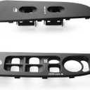 Driver & Passenger Side Door Window Switch Bezel for 2002-2010 Dodge Ram 1500 2500 3500 - Front Right & Left Window Control Switch Panel Bezel Button Border Trim, Black