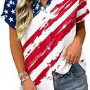 Women's Vintage American Flag Button Down Shirt 4th of July Stars and Stripes Graphic 250th Years Anniversary Patriotic Tops(XXL,Flag-1)