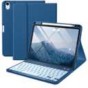 Harvopu Compatible with iPad Air 11-inch/Air 5th 4th Generation Case with Keyboard - Backlit Detachable, Folio Cover with Pencil Holder for iPad Air 11 Inch M4/M3/M2, Air 5/ Air 4 (Abyss Blue)