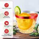 100pcs Red and Clear Plastic Cups, 9oz Plastic Cups Red Rimmed Disposable Cocktail Glasses Fancy Disposable Cup Drinking Tumblers Shot Cup for Wedding Party
