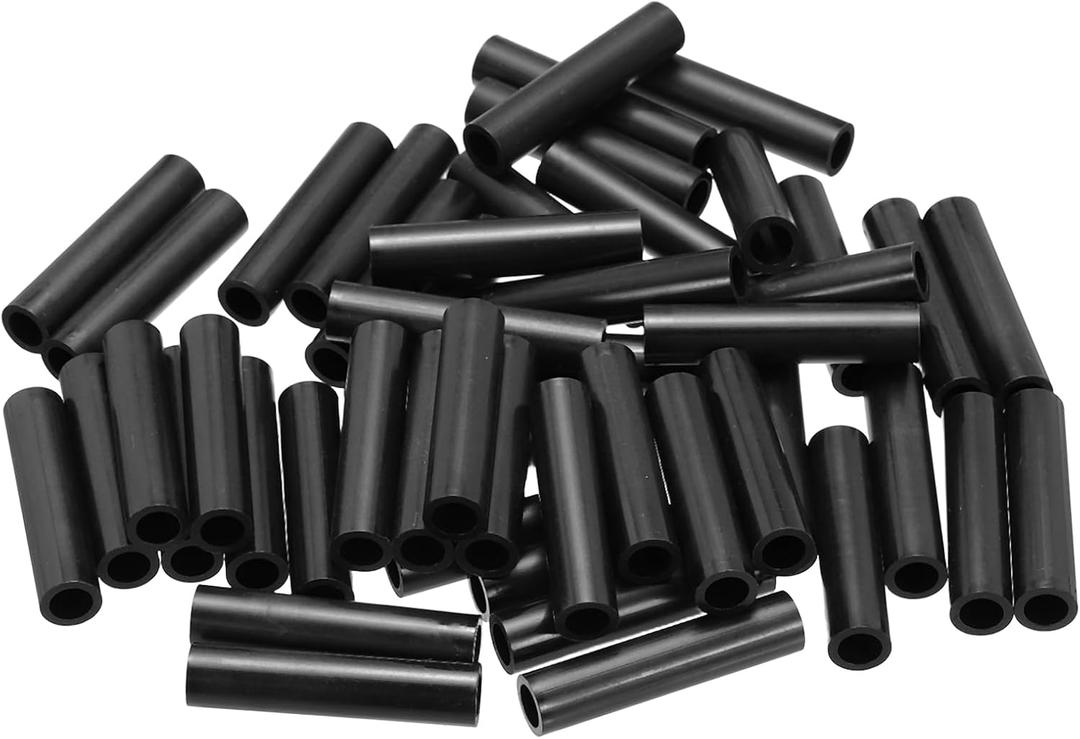PATIKIL 50Pcs ABS Spacers 6mm ID, 9mm OD, 40mm Height Plastic Round Stud Spacer Black Nylon Washers Nut Unthreaded Rubber for M6 Screws Bolts Barrel