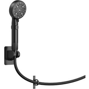 RV Shower Head with Hose, High Pressure 9 Mode Black Shower Head with On/Off Switch, Filtered Black Shower Head, Shower Head for RV/Campers, Travel Trailer, Motorhome for Water Saving（Black）