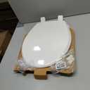 Mayfair Cassel Slow Close Toilet Seat, Easy Clean, Non Slip Premium Wood Seat, Easy Install, Made in USA, Elongated, White