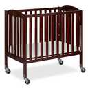 Dream On Me 3-in-1 Portable Mini Baby Crib in Espresso, GreenGuard Gold & JPMA, Birchwood, Quick Fold Patent, Playpen or Changer, Storage or Travel, Heavy Duty Steel Castors, 3 Heights1 Mattress Pad