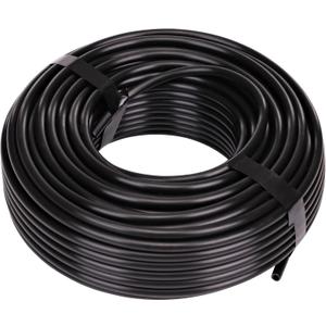 Raindrip 016010T 1/4 in. Drip Irrigation Supply Tubing, 100 ft., 1/4 in x 100 ft, for Drip Irrigation Parts, and Drip Systems, Black Polyethylene