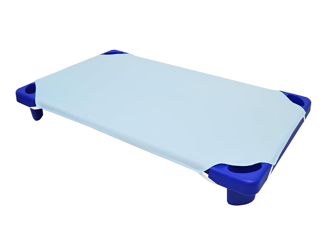 American Baby Company 100% Polyester Cot Sheet for Daycare Standard Size 23" x 51" - Soft & Breathable Cot Sheet for Daycare and Preschool, Blue