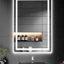 Led Mirror for Bathroom, 30x20 Bathroom Vanity Mirror for Wall with Light, IP54 Enhanced Anti-Fog, Dimmable 3 Colors, Memory Function, Backlit and Front Lit, Shatter-Proof Glass, Plug-in/Hardwired