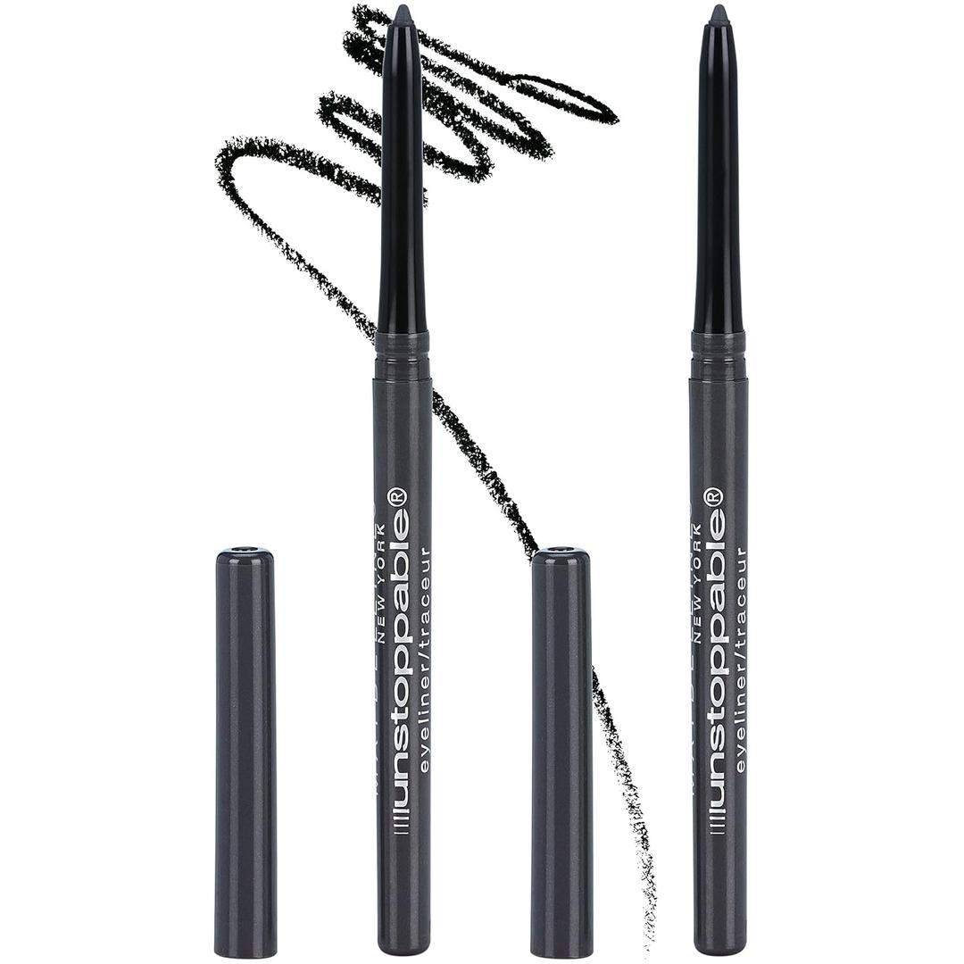 Maybelline Unstoppable Waterproof Mechanical Grey Eyeliner Pencil, Easy to Apply, Smooth Glide, Up to 24 Hour Wear, Pewter, Pack of 2 (2 Count (Pack of 1), 30 PEWTER)