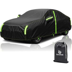 Car Cover Waterproof All Weather -Outdoor Car Snow Cover Snowproof UV Protection Windproof - Winter Rain Heavy Duty Full Car Covers Universal Fit for Sedan Length Up to 169 inch