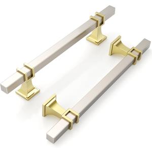 9BUILD 10 Pack 5 Inch Cabinet Pulls Brushed Satin Nickel Kitchen Cabinet Handles Cabinet Hardware Kitchen Handles for Cabinets Nickel Pulls T Bar Drawer Handle