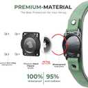 Premium Leather AirTag Dog Collar, 100% Waterproof & Reflective Dog Collar with AirTag Holder – Compatible with Apple Air Tag | Durable, Comfortable Padded GPS Dog Collars（Green-XL）