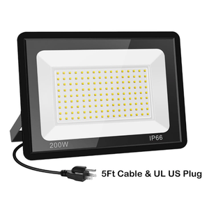 200W LED Flood Lights 2 Pack, 3000K Warm White Security Lights, Outdoor IP66 Waterproof, Backyard Garden Garage