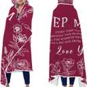 Step Mom Gifts, Christmas Step Mom Gift Wearable Blanket, Stepmom Hoodie Blankets, Stepmom Hooded Blanket 47x72 in for Birthday(Red), Mother's Day