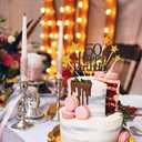 3 x Glittery 50th Happy Birthday Cake Topper with Star,Personalised 50 Birthday Cake Toppers Party Decorations Party Supplies for Men Women Black Gold