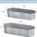 Mkono Metal Storage Basket for Toilet Tank Top Bathroom Decor, Galvanized Tray with Handle for Shelves, Farmhouse Toilet Paper Holder Organizing Bin Box for Countertop Living Room, Set of 2, Silver