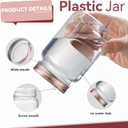 novelinks 16 oz Clear Plastic Jars with Lids, Refillable 16oz Mason Jars with Lids & Storage Containers for Kitchen & Household Use (10 Pack,Rose Gold)