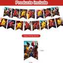 Party Decorations,Cartoon Birthday Party Supplies Includes Banner- Cake Topper - 24 Cupcake Toppers - 18 Balloons
