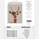 Red Nosed Reindeer Christmas Wall Art Rustic Christmas Farmhouse Mantle Wall Decor Holiday Canvas Art Poster for Living Room Home Decor Aesthetic 12x16inch Unframed