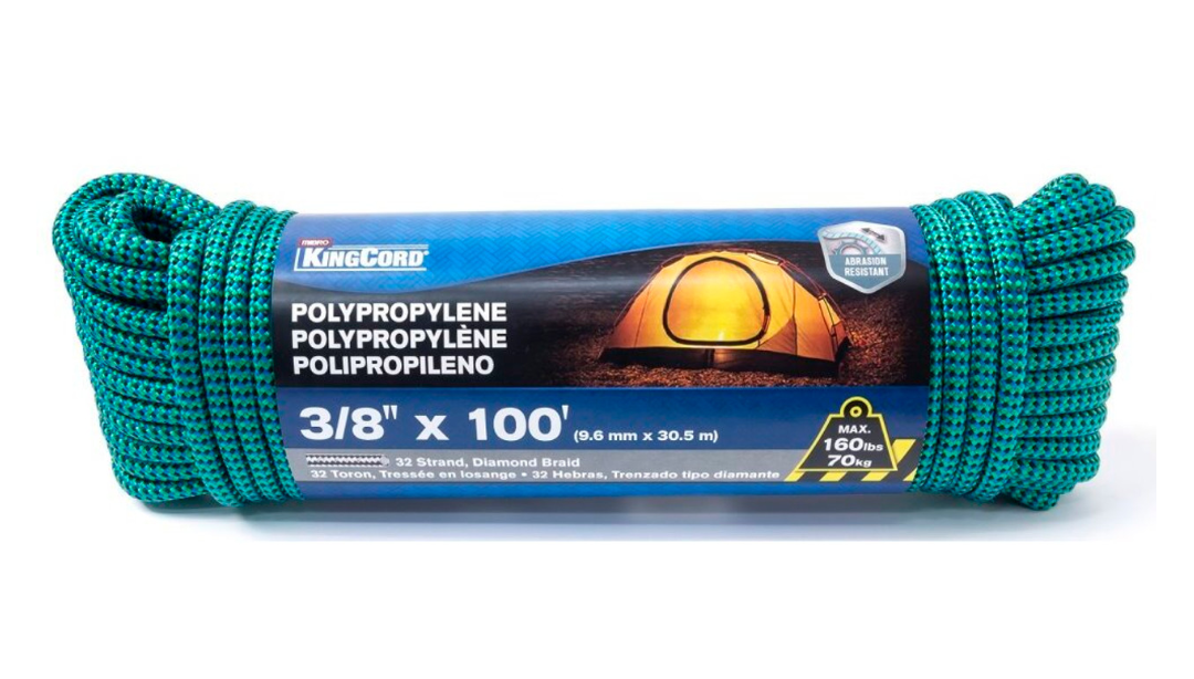 KingCord 342901BG 3/8" x 100' PolypropyleneWater Fall 32-Strand Rope Poly