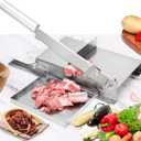 Moongiantgo Biltong Slicer Manual Meat Cutter with Scale - Stainless Steel Cutting Machine Hand Herb Root Slicer for Salami, Ham, Bacon, Vegetables, Deli, Ginseng, Fish (KD0270)